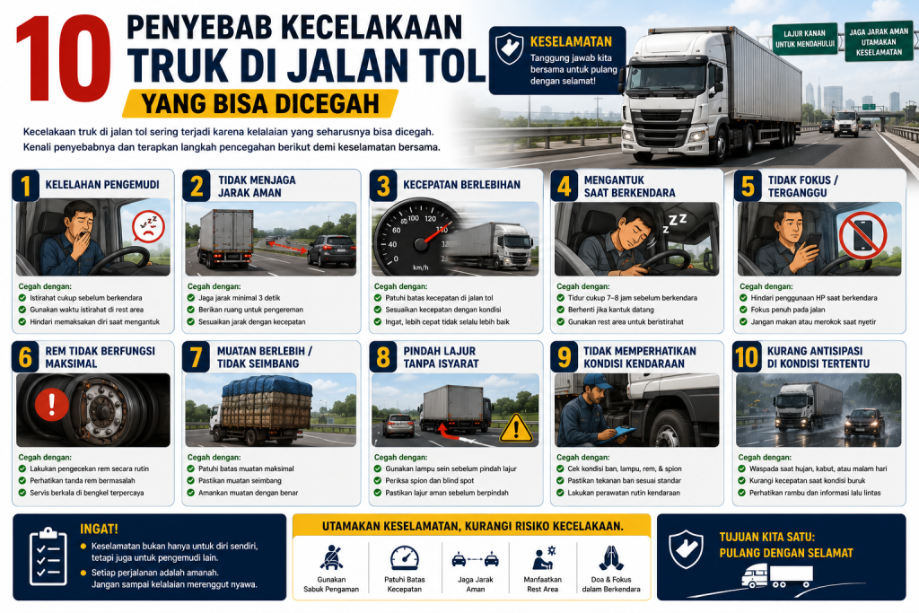 10 Penyebab Kecelakaan Truk di Jalan Tol yang Bisa Dicegah