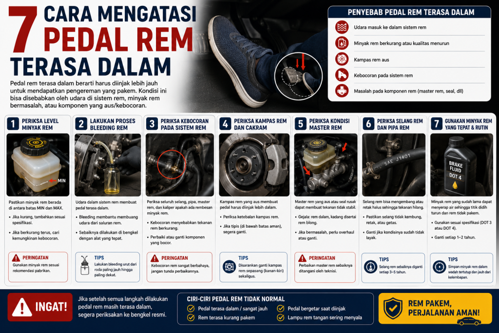 7 Cara Mengatasi Pedal Rem Terasa Dalam atau Ambles 7 Cara Mengatasi Pedal Rem Terasa Dalam atau Ambles