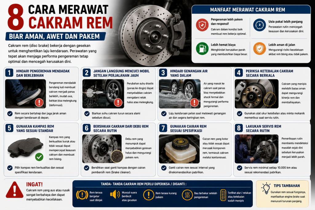 8 Cara Merawat Cakram Rem agar Pengereman Tetap Maksimal 8 Cara Merawat Cakram Rem agar Pengereman Tetap Maksimal