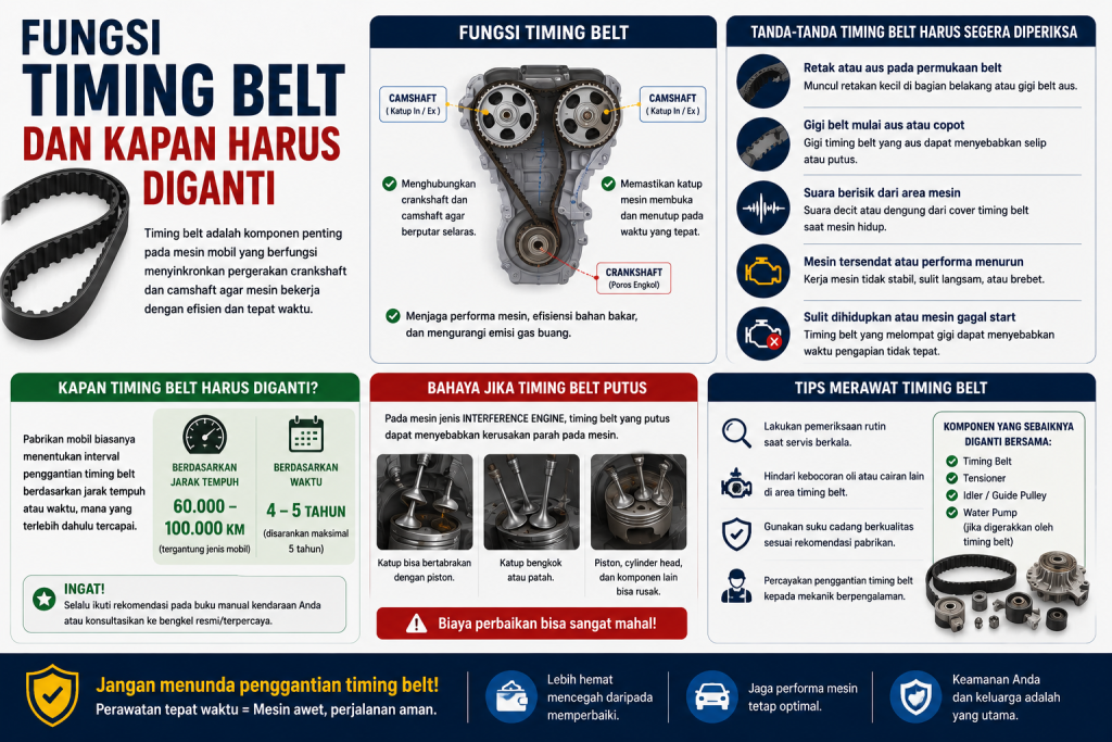 Fungsi Timing Belt dan Kapan Harus Diganti Fungsi Timing Belt dan Kapan Harus Diganti