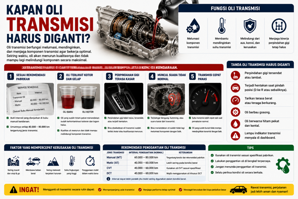 Kapan Oli Transmisi Harus Diganti dan Risiko Jika Terlambat