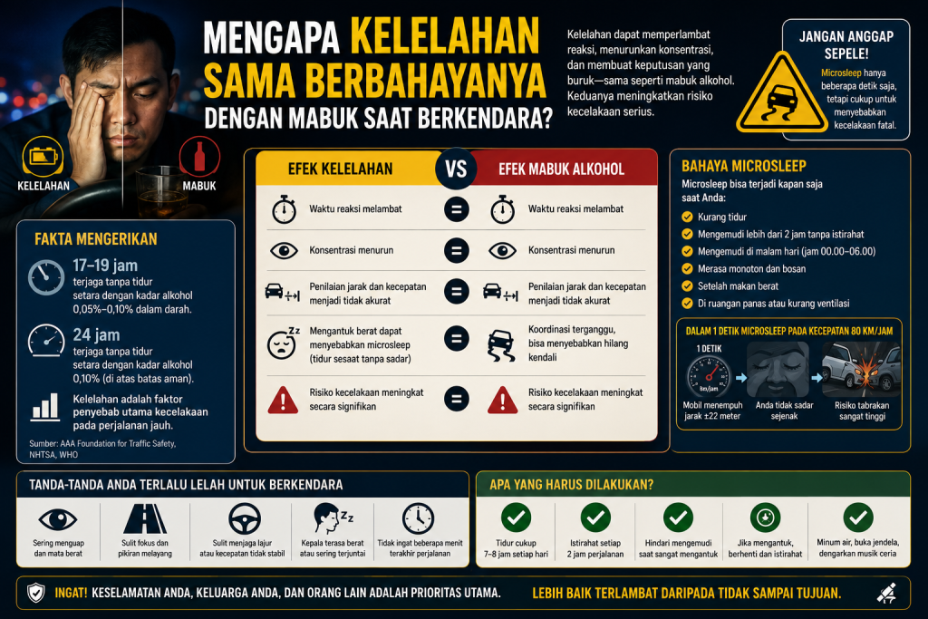 Mengapa Kelelahan Sama Berbahayanya dengan Mabuk saat Berkendara Mengapa Kelelahan Sama Berbahayanya dengan Mabuk saat Berkendara
