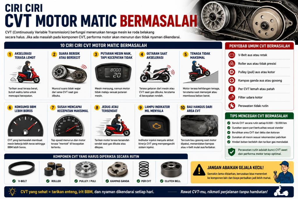 Ciri CVT Motor Matic Bermasalah Ciri CVT Motor Matic Bermasalah