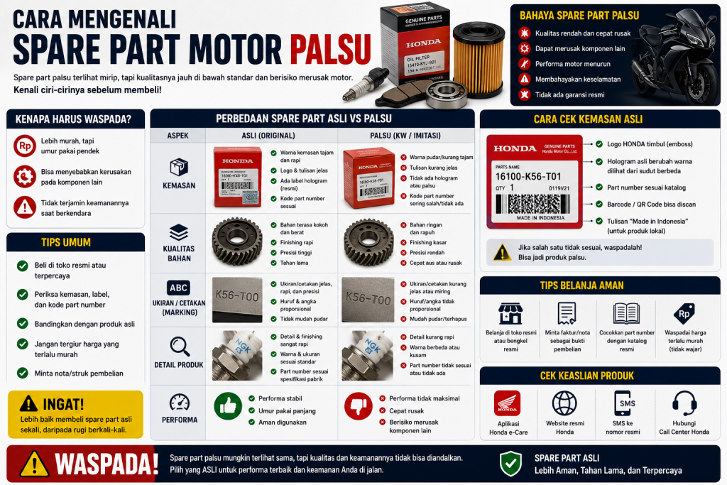 Cara Mengenali Spare Part Motor Palsu