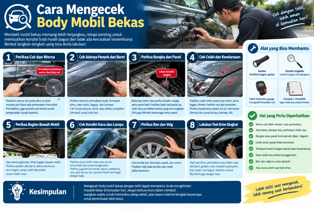 Cara Mengecek Body Mobil Bekas Sebelum Membeli Cara Mengecek Body Mobil Bekas Sebelum Membeli